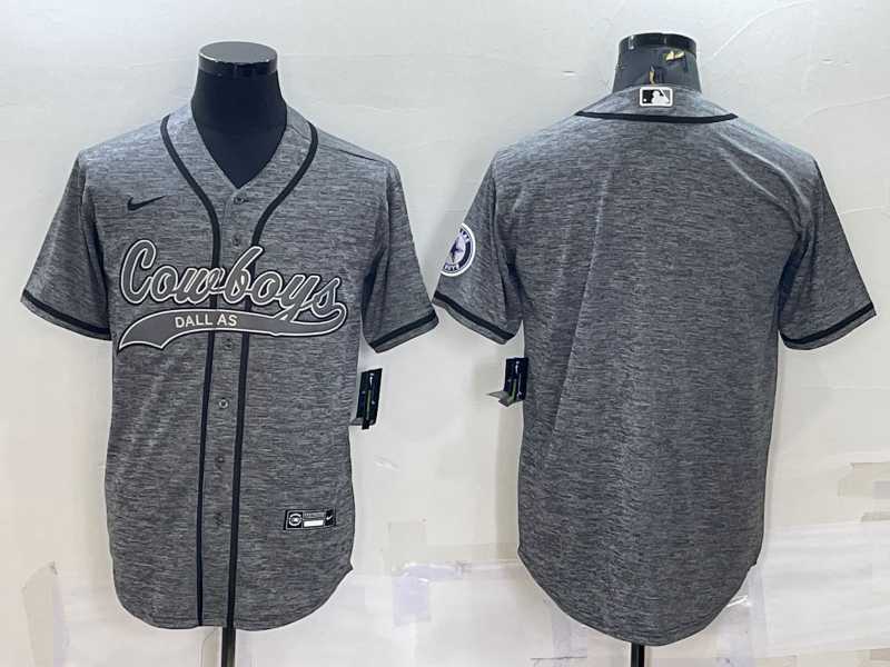 Men's Dallas Cowboys Blank Grey Gridiron Cool Base Stitched Baseball Jersey,We sell and wholesale Men's Dallas Cowboys Blank Grey Gridiron Cool Base Stitched Baseball Jersey on line form chian!